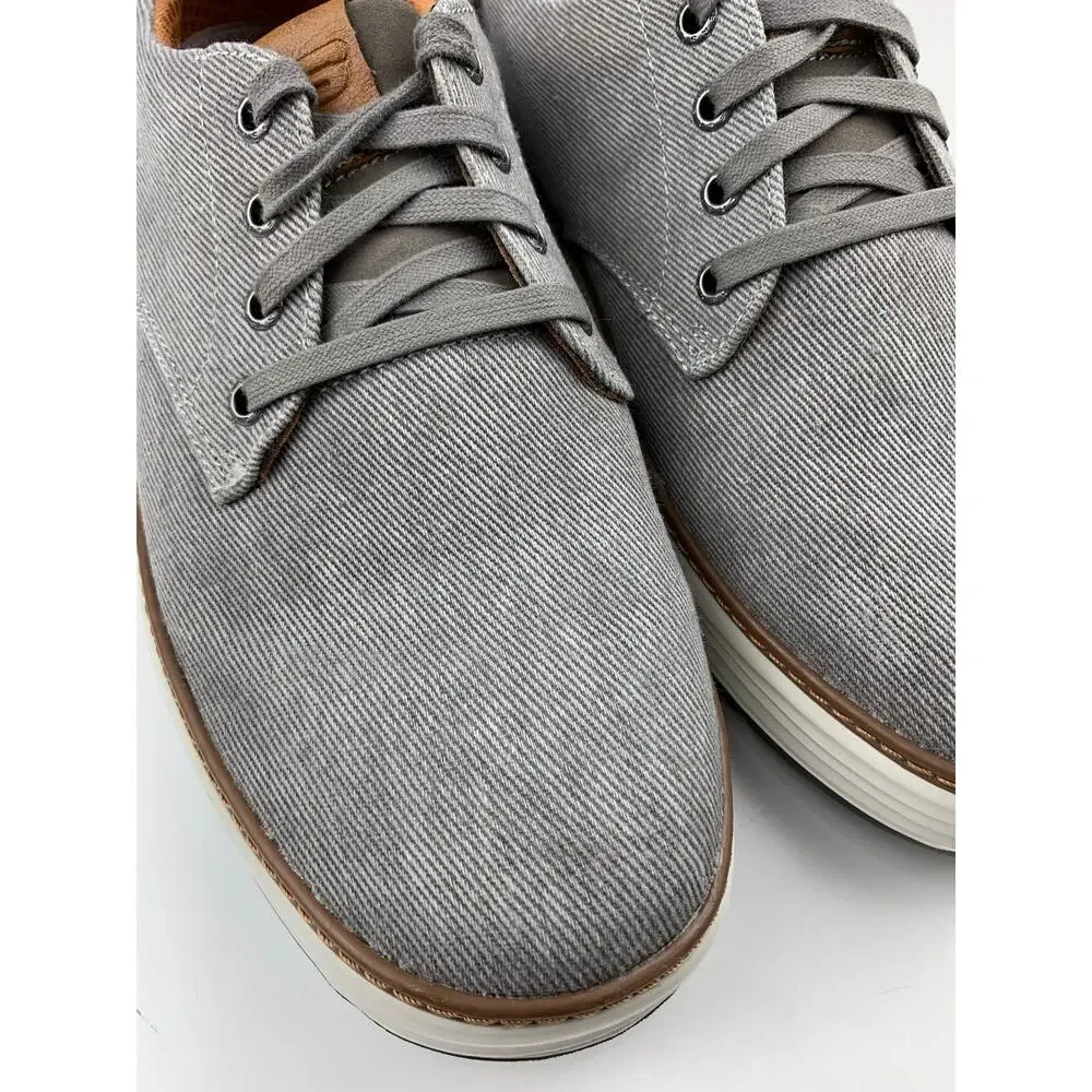 Skechers Moreno Ederson Canvas Oxford Shoes Comfort Taupe Grey Men's 11.5 Wide